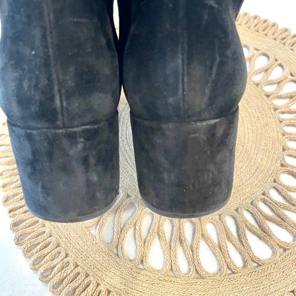 Saint Laurent Joplin Buckle Detail Boots Black Suede Size 40 - Picture 10 of 12